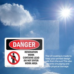 Renovation Work Contains Lead Do Not Enter OSHA Danger Sign, Decal 5 or 10 Pack