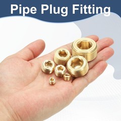 5Pcs Brass 3/8″ NPT Male Pipe Plug Fitting Assortment Kit