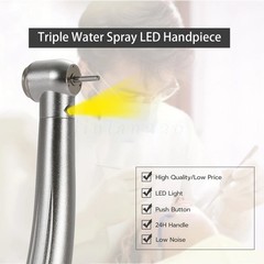 Dental LED E-generator Fiber Optic High Speed Handpiece 4Hole Fit FG1.6mm Burs