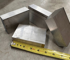 Aluminum 6061 T6 Drop Block Plate Remnant 1 1/4 X 3 X 4 1/2