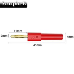 2/10PCS 2mm Banana Plug to 4mm Socket Connectors Gold Plated Converter 30V/10A