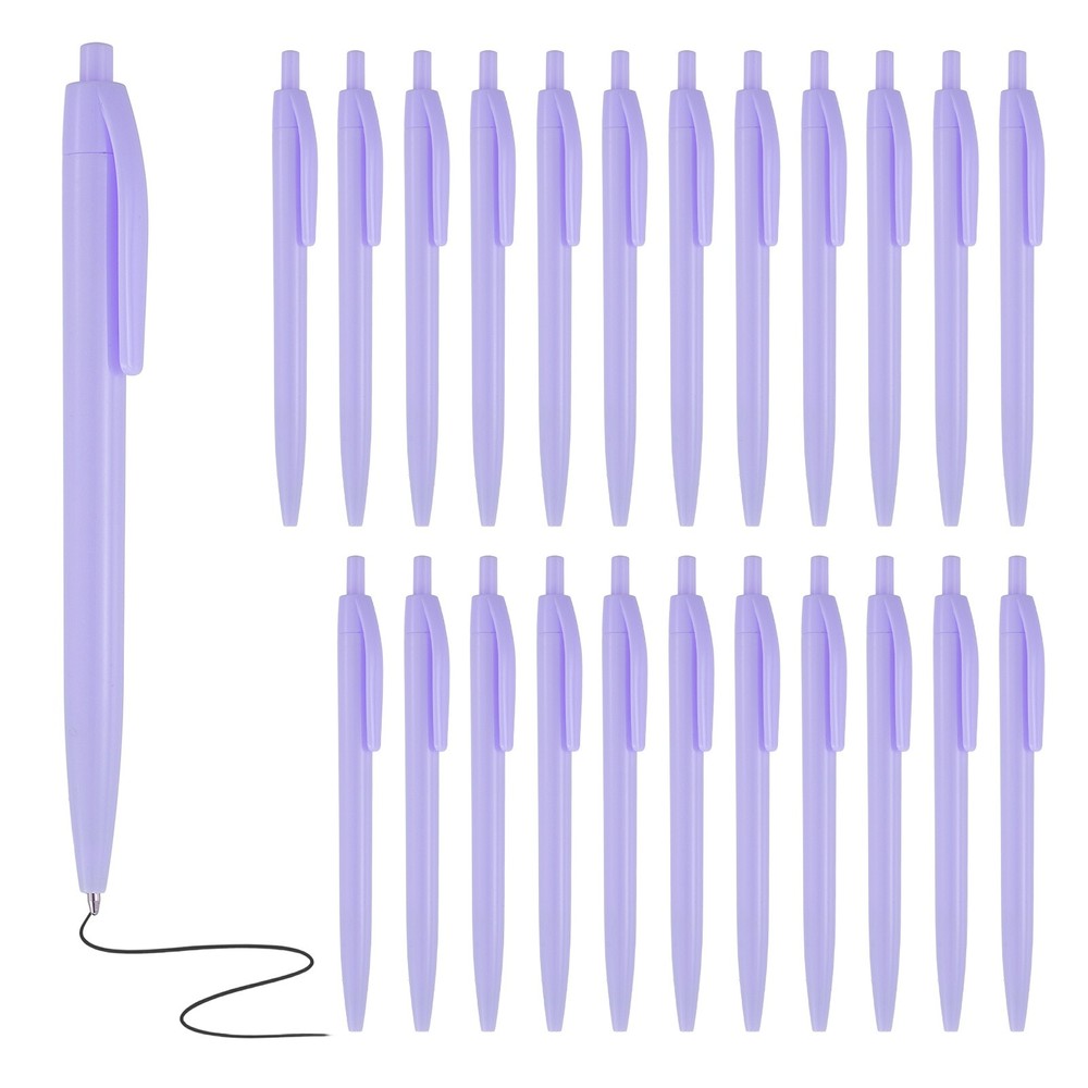 50 Pcs BallPoint Pens, Retractable Black Ink Bulk Pens, Candy Purple Casing