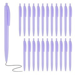 50 Pcs BallPoint Pens, Retractable Black Ink Bulk Pens, Candy Purple Casing