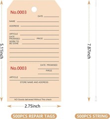 500Pcs Numbered Repair Tags with String,2.7X 5.1 Service Tag,Maintenance Label T