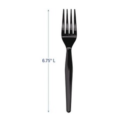 Boardwalk FORKHWBLA Heavyweight Polystyrene Fork Cutlery – Black (1000/Ct) New