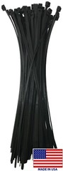 (50) Black 18″ Inch Nylon Heavy Duty Cable Wire Wrap Zip Ties 120 LBS USA MADE