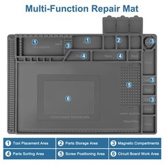 932°F Silicone Soldering Mat Heat-Resistant Magnetic Electronics PC Phone Repair