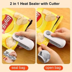 Mini Heat Bag Sealing Machine Package Sealer Bags Plastic Food Sealer Clip Bag