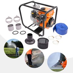 196CC Water Pump W/pipe,4l/1.06gal Diesel Powered 3600rpm Water Transfer Pump