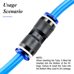 10-Pack 4mm OD Straight Push-to-Connect Pneumatic Air Line Fittings US