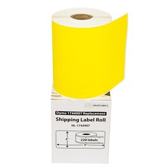 DYMO LW 1744907 YELLOW 4XL 4×6 4″x6″ – ONE (1) Roll Shipping Labels – FREE SHIP