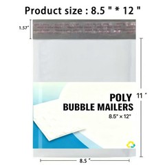 #2 8.5×12 8.5×11 Poly Bubble Mailer Padded Envelope Shipping Bag White 10-1000