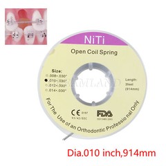 10 Roll Dental Orthodontic Niti Open Coil Spring Spool Dia.010 *030 ” inch 914mm