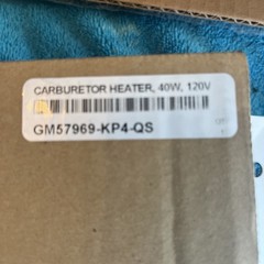 KOHLER CARBURETOR HEATER GM57969-KP4-QS 40W 120V NOS