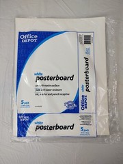 Office Depot Poster Boards 11in. x 14in. White 2 Packs Of 5 Each – 10 Total New
