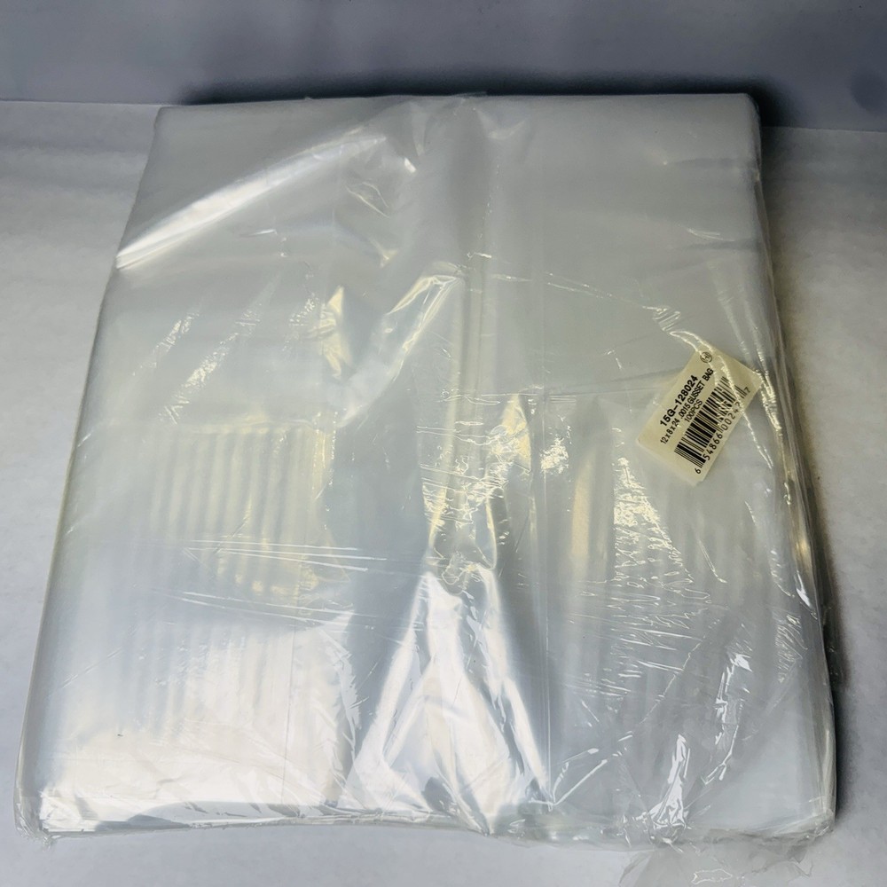 Open Ended LDPE .0015 Gusset Bag Clear 12x8x24 500/Case 15G-128024