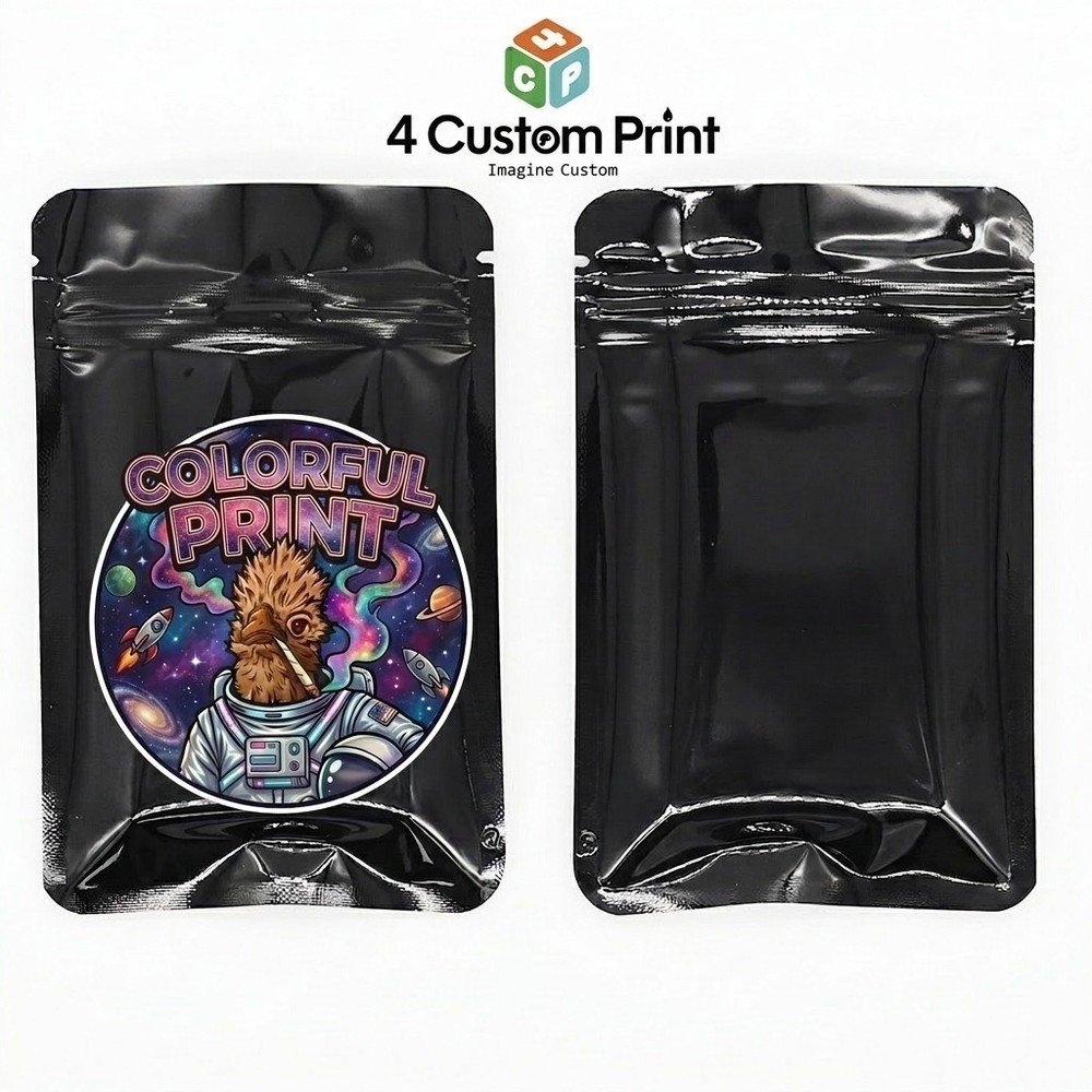3.5g Colorful Custom Print Glossy Foil Mylar Zip Seal Smell Proof Resealable