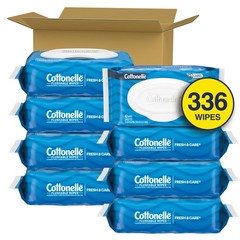 Cottonelle Flushable Wet Wipes 336 Count 8 Packs Fresh Feel Adult Hygiene