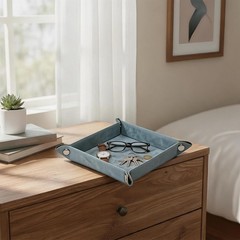 Modern Faux Leather Valet Tray – Compact Storage for Jewelry, Remotes, and More
