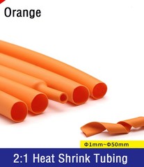 2:1Heat Shrink Tubing Orange- 1mm 1.5mm 2mm 2.5mm 3mm – 50mm Cable Heatshrink