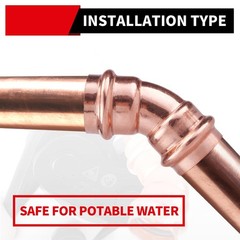 ROGVOC Copper Press Fitting 45 Degree Elbow Fittings, 5-Pcs 1 x 1 inch Heavy
