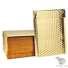 25 #000 Glamour Metallic Gold Poly Bubble Mailers Envelopes Bags 4×8 Extra Wide