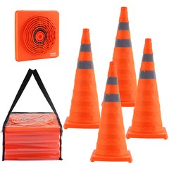VEVOR Safety Cones 4 pcs 28″ Collapsible Traffic Cones with Reflective Collars