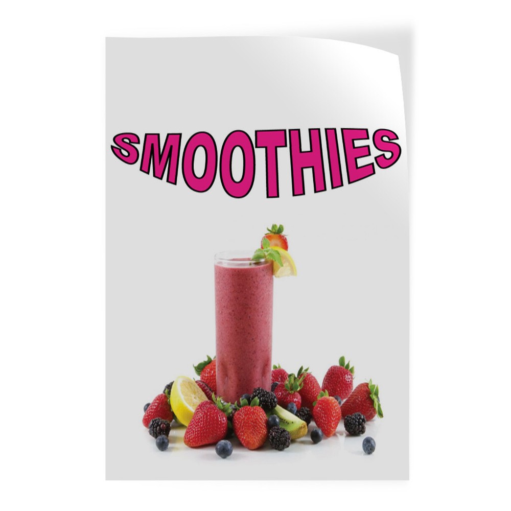 Door Decals Vertical Vinyl Stickers Multiple Sizes Smoothies with Background