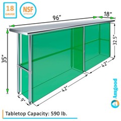 18 in. x 96 in. Open Base Stainless Steel Work Table | Residential & Commercial