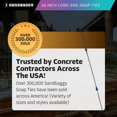 Sandbaggy 16″ x 8 ¼” Standard Snap Ties For Concrete Forms (Long End)