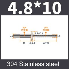 4.8mm 6.4mm Structural Pop Rivets Dome Head Steel Monobolt Breakstem Fasteners