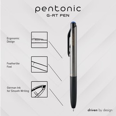 Pentonic GR-T Retractable Gel Pens, 10 Count, Blue Ink, 0.7 mm 10