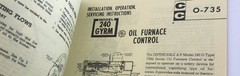 Various Controls Company AP Equip Oil Operating Service Instructions Manuals CC