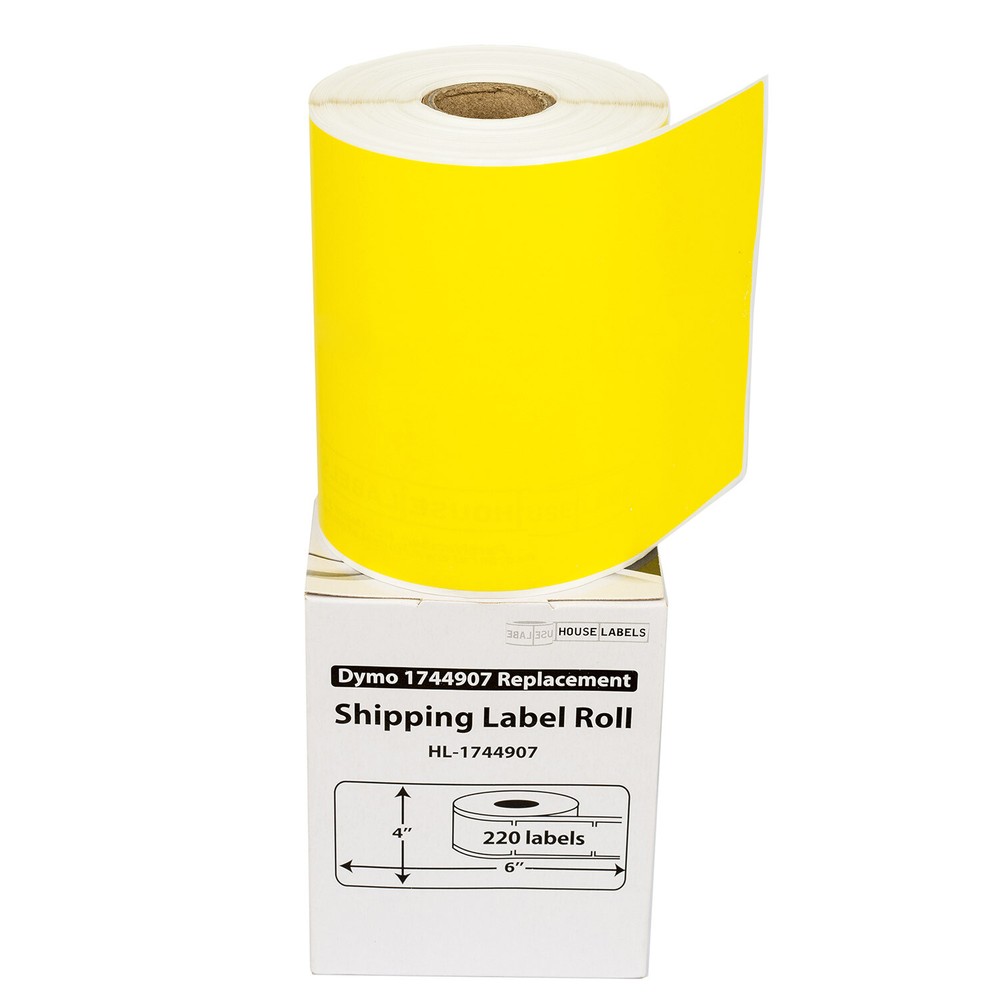 DYMO LW 1744907 YELLOW 4XL 4×6 4″x6″ – FIFTEEN (15) Rolls Labels FREE FAST SHIP