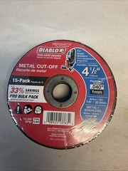 15 DIABLO 4-1/2″ X .040″ THIN KERF METAL/STAINLESS ANGLE GRINDER CUT-OFF WHEELS