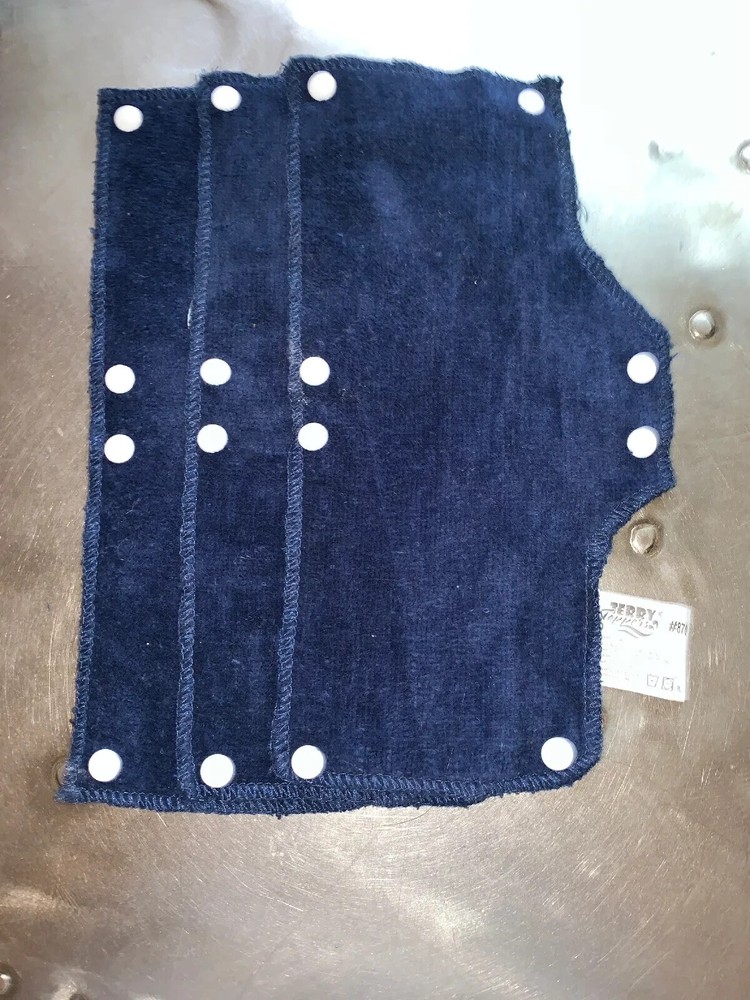 QTY-3 OCCUNOMIX Terry Toppers Cloth Snap On replacement Hard Hat Sweatbands Navy