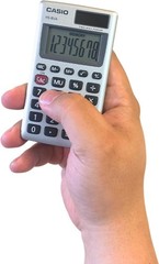 Mini 8-Digit Solar Calculator Pocket Size Portable Standard Function Silver NEW.