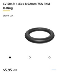 Caterpillar CAT: 6V-5048 Seal-O-Ring (OEM, NEW) Qty-10