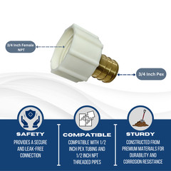 5 Pcs XFITTING 3/4 Inch Pex x 3/4 Inch Female Swivel Adapter, 31-5-1=5X