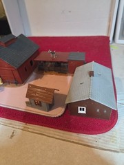 VINTAGE REVEL BARN GROUP COWS, GOAT,BARN ,RABBIT HUTCH ,SHED & OUT BUILDING