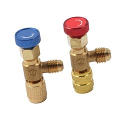4pcs Air Conditioning Refrigerant Charging Valve, Safety Adapter for R22 R410A
