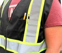 FX Two Tone HI-VIS Black Safety Vest with 4 Front Pocket (FXSV1001)