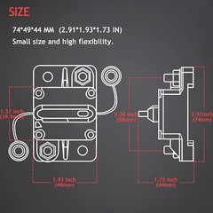 3PCS Car Audio 150 Amp Resettable Fuse Circuit Breaker Car Protect 12V-48V DC