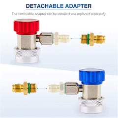 A/C R134A Quick Coupler Connector Adapters High/Low Manifold AC Gauge Auto Set