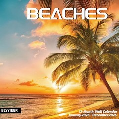 2026 Wall Calendar BEACHES, 12 Months Hangable Wall Calendars, Beach Calendars