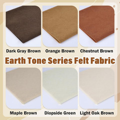 6 Rolls 12″X35″ 1.4Mm Thick Soft Felt Fabric Sheet 6 Assorted Earth Tone Series