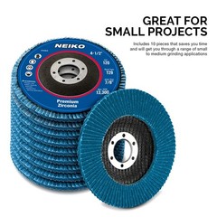 NEIKO 11145A 10 Pack Zirconia Flap Discs 4-1/2 for Angle Grinder, 120 Grit