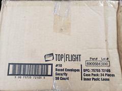 Cs/24 Top Flight #10 Security Envelopes 4.125 x 9.5 Box of 36 (864 Total)