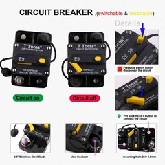 Heavy Duty Circuit Breaker 300A with Reset – 12V-48V DC