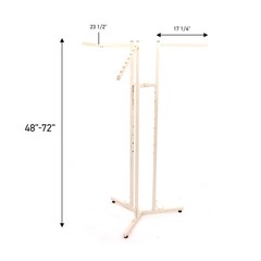 SSWBasics 3-Way Adjustable Clothing Display Rack – Sleek, Sturdy Boutique Ivory